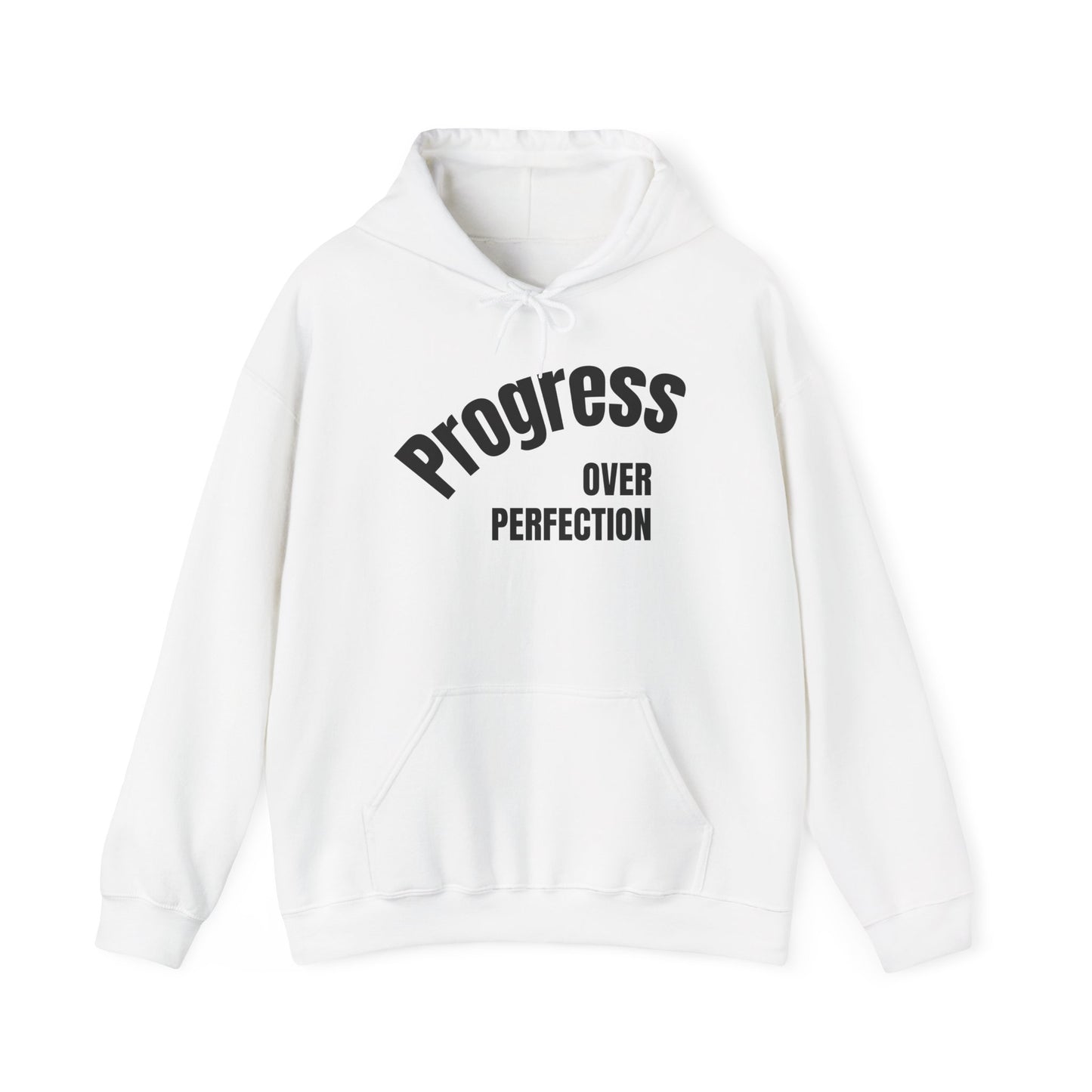 Unisex Heavy Blend™ “Curves”- Progress over Perfection- Graphic Hooded Sweatshirt