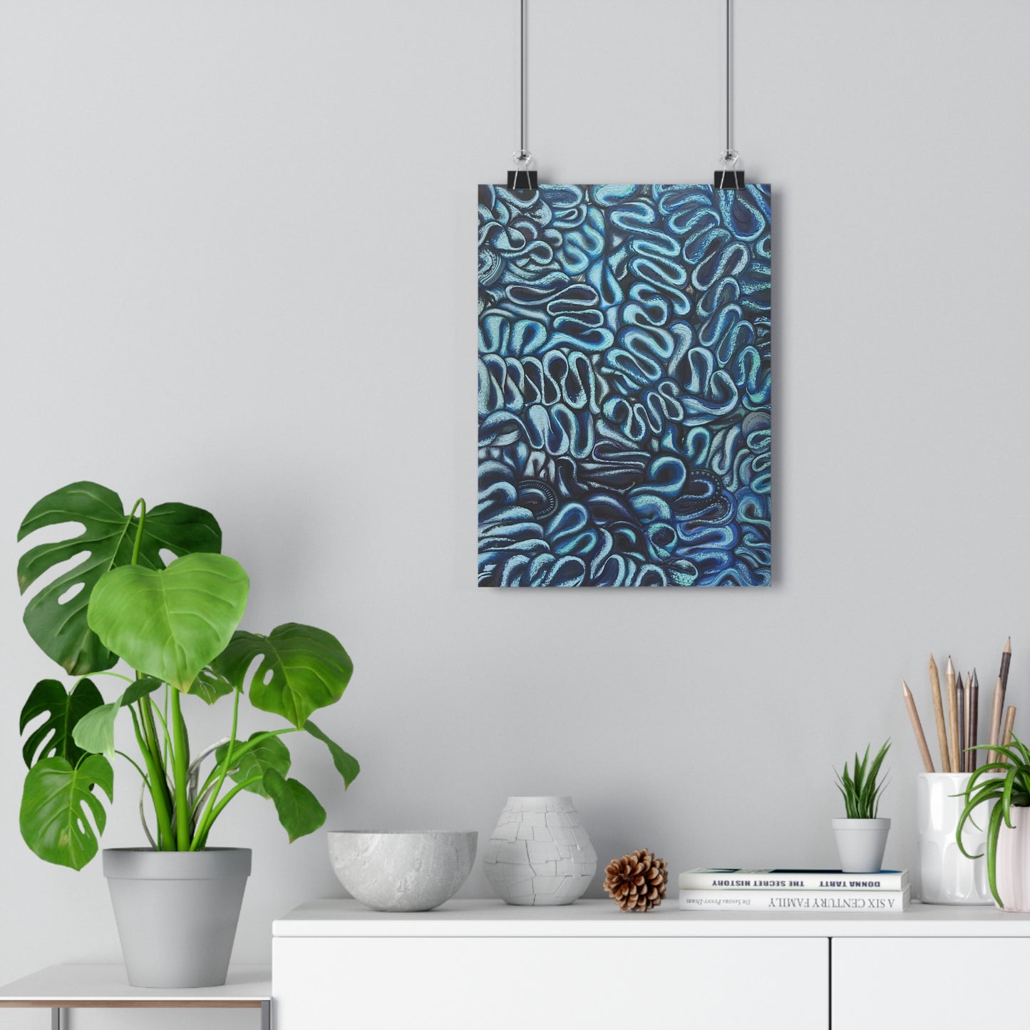 Abstract Blue Giclée Art Print, Modern Wall Decor, Home Artwork, Gift for Art Lovers, Ocean-Inspired Decor, Unique Art Piece