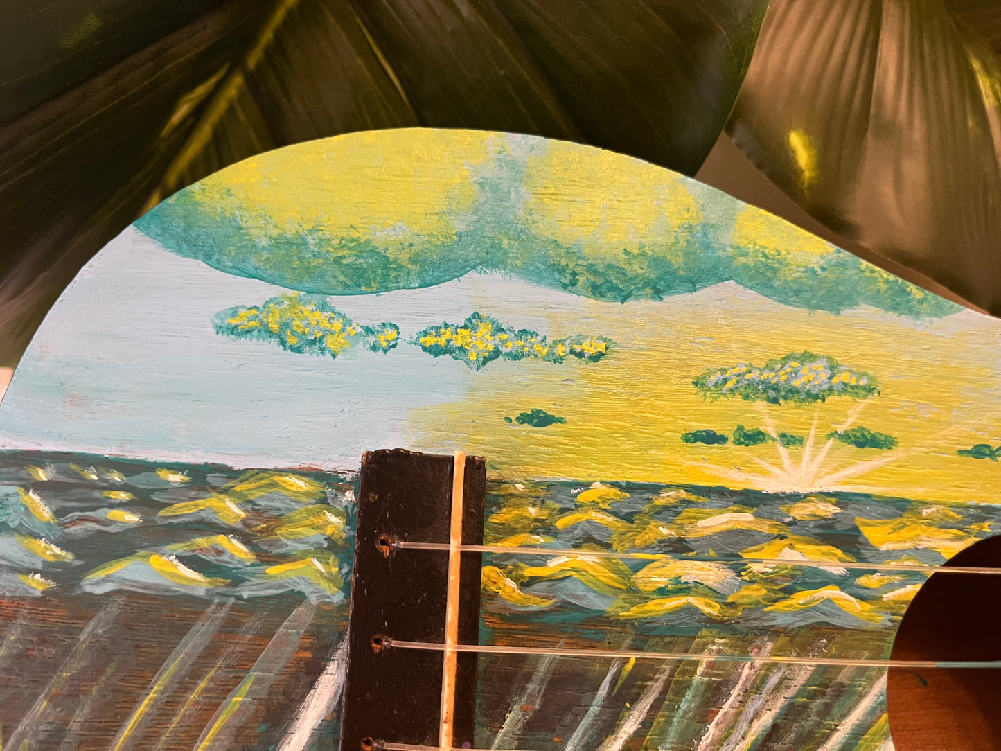 Hand-Painted Acoustic Guitar/ ukelele – Ocean & Octopus Design | Unique Art Instrument & Home Décor