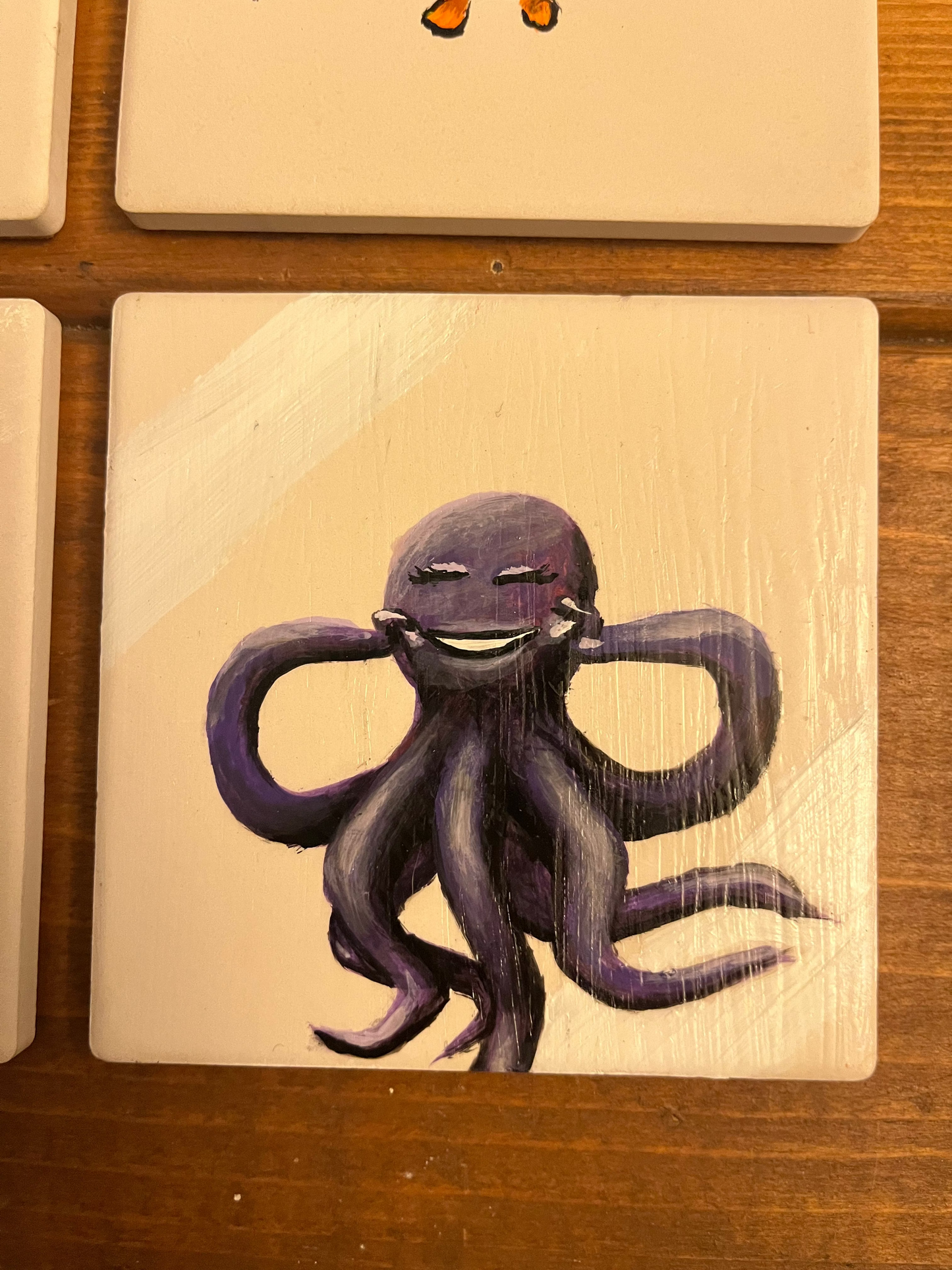 The 'Smile' Aquatic Coaster Set- Hand Painted Coasters (Set of 4)