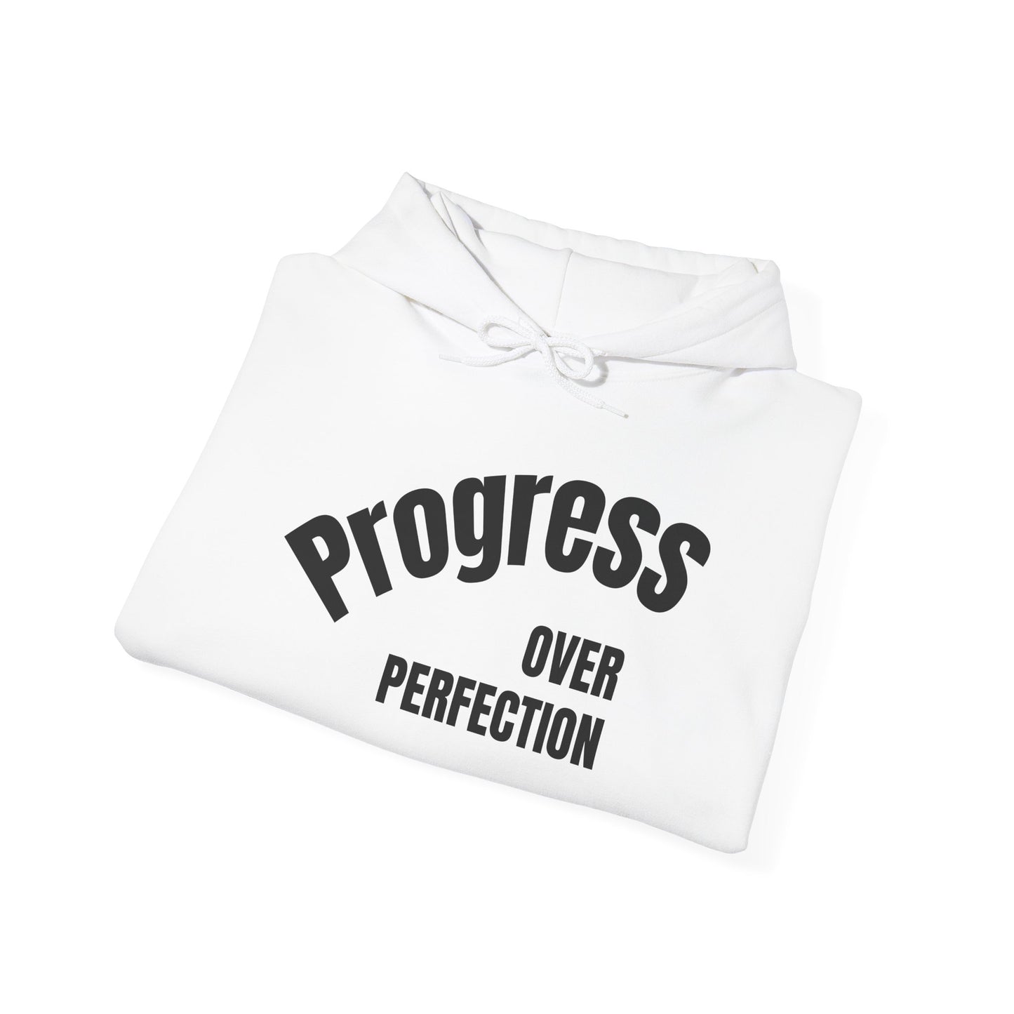 Unisex Heavy Blend™ “Curves”- Progress over Perfection- Graphic Hooded Sweatshirt
