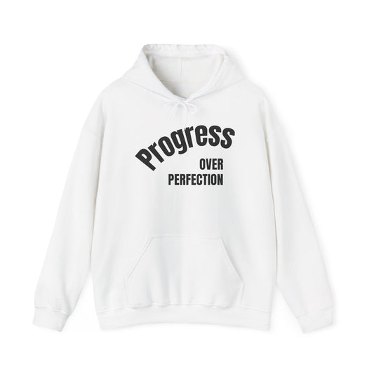 Unisex Heavy Blend™ “Curves”- Progress over Perfection- Graphic Hooded Sweatshirt