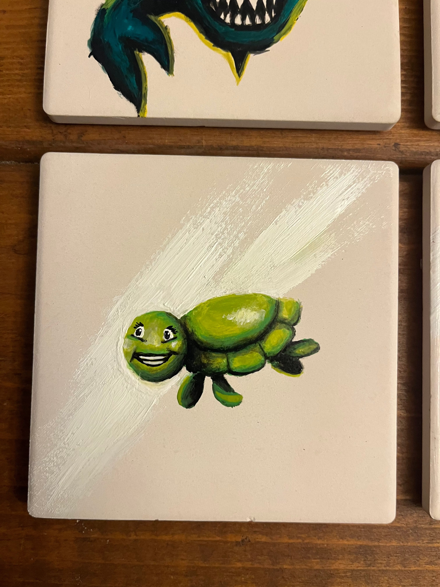 The 'Smile' Aquatic Coaster Set- Hand Painted Coasters (Set of 4)